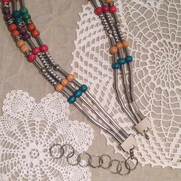 Vintage Adjustable Rainbow Beaded Swag Chain Belt main image 8